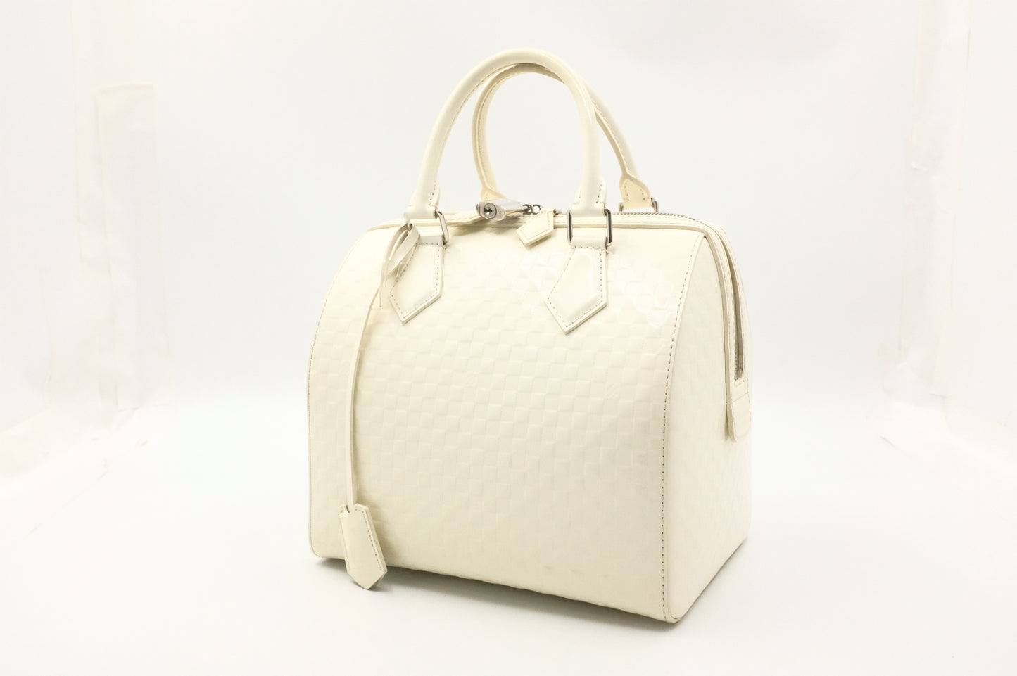Louis Vuitton Speedy Cube in White Damier Facette Leather