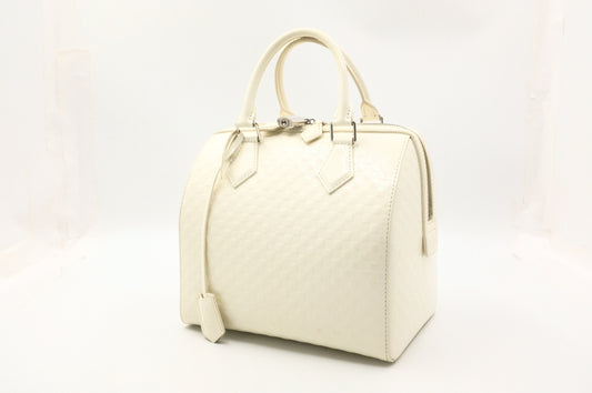 Louis Vuitton Speedy Cube in White Damier Facette Leather