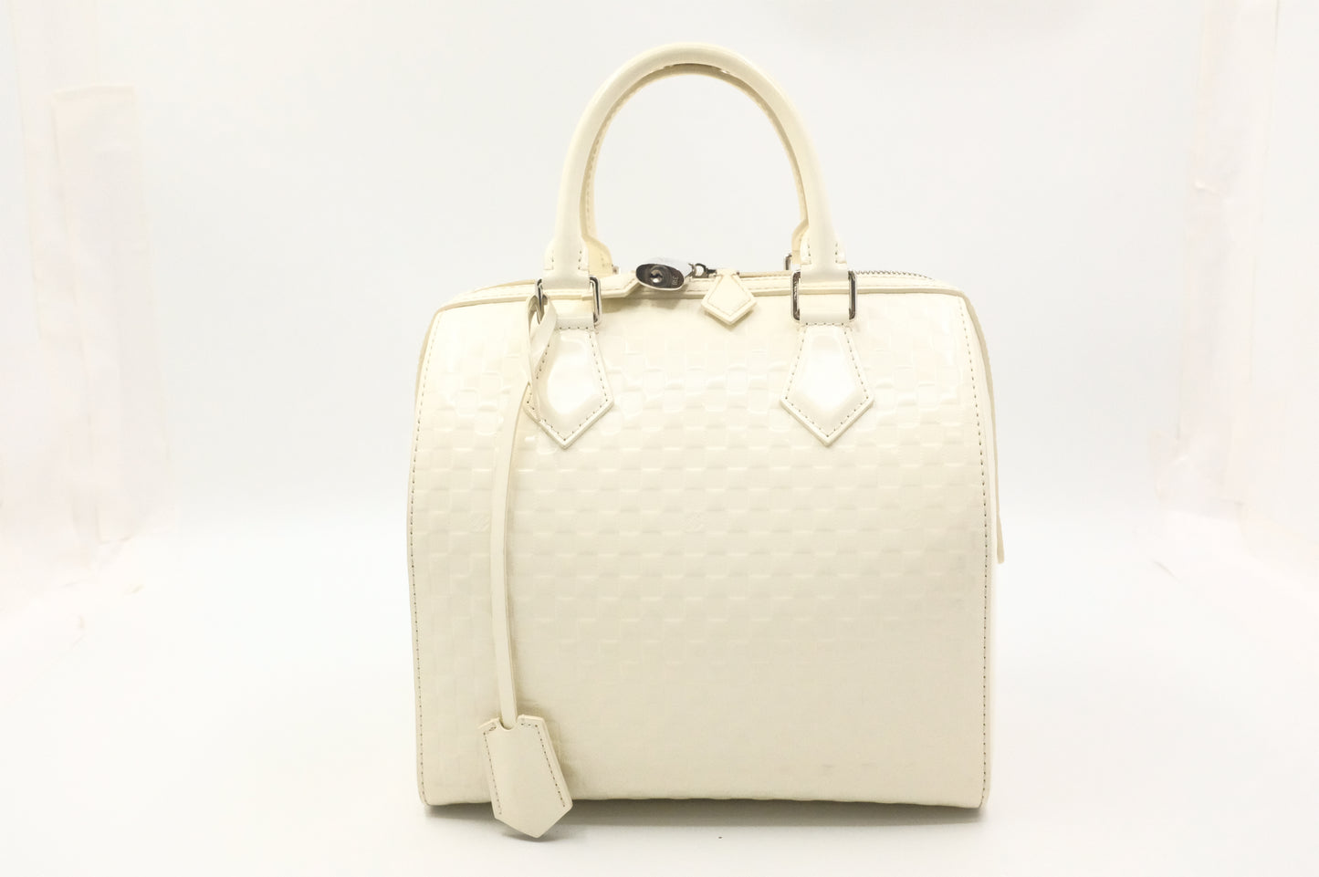 Louis Vuitton Speedy Cube in White Damier Facette Leather