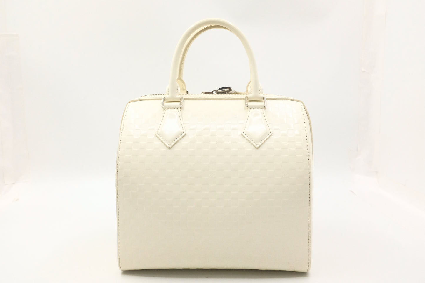 Louis Vuitton Speedy Cube in White Damier Facette Leather