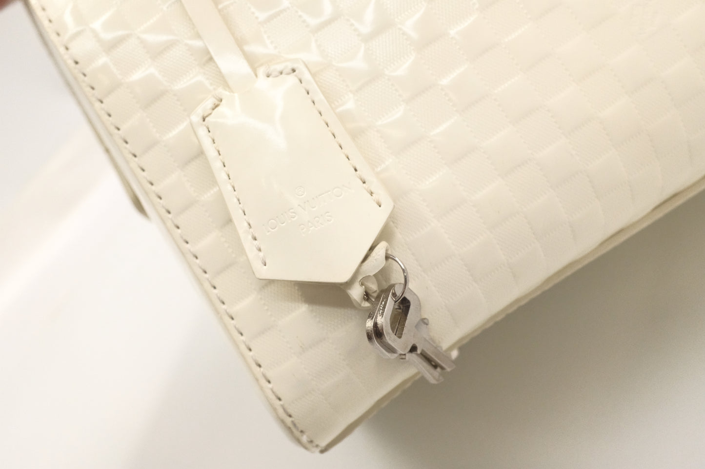 Louis Vuitton Speedy Cube in White Damier Facette Leather