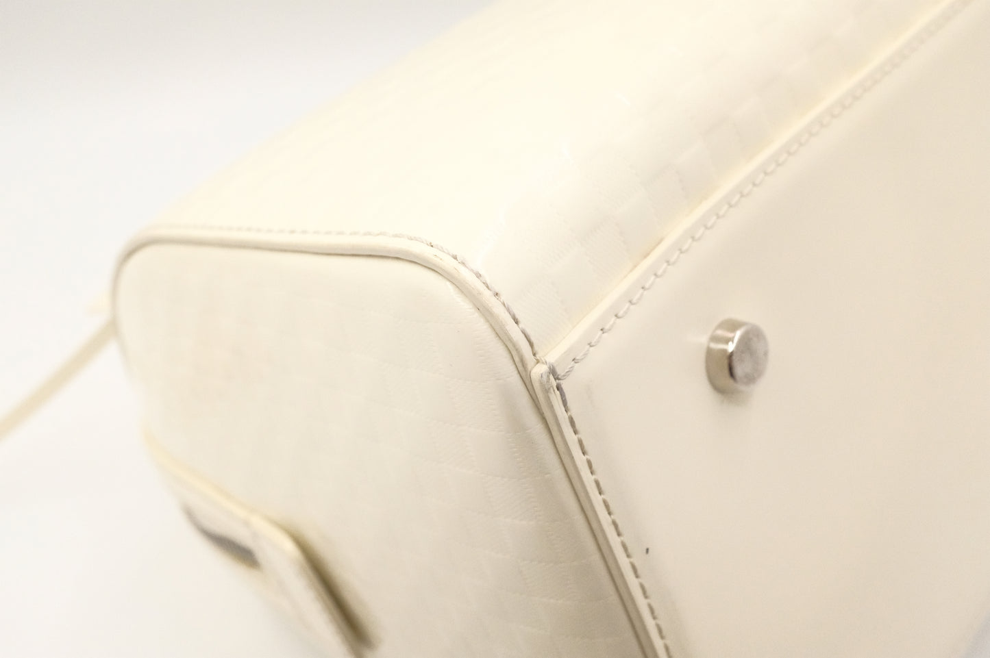 Louis Vuitton Speedy Cube in White Damier Facette Leather