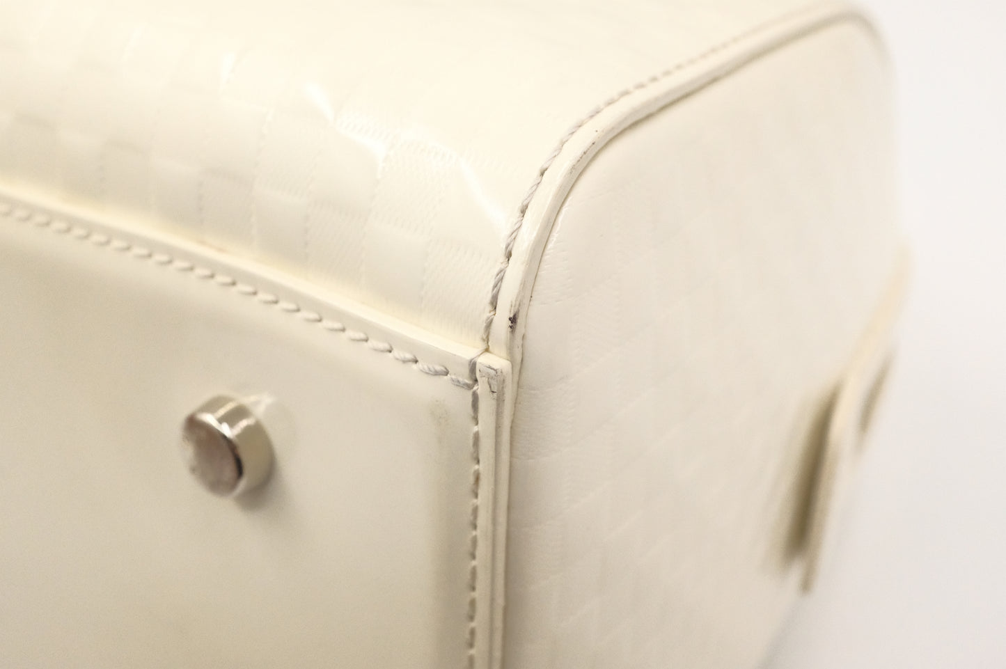 Louis Vuitton Speedy Cube in White Damier Facette Leather