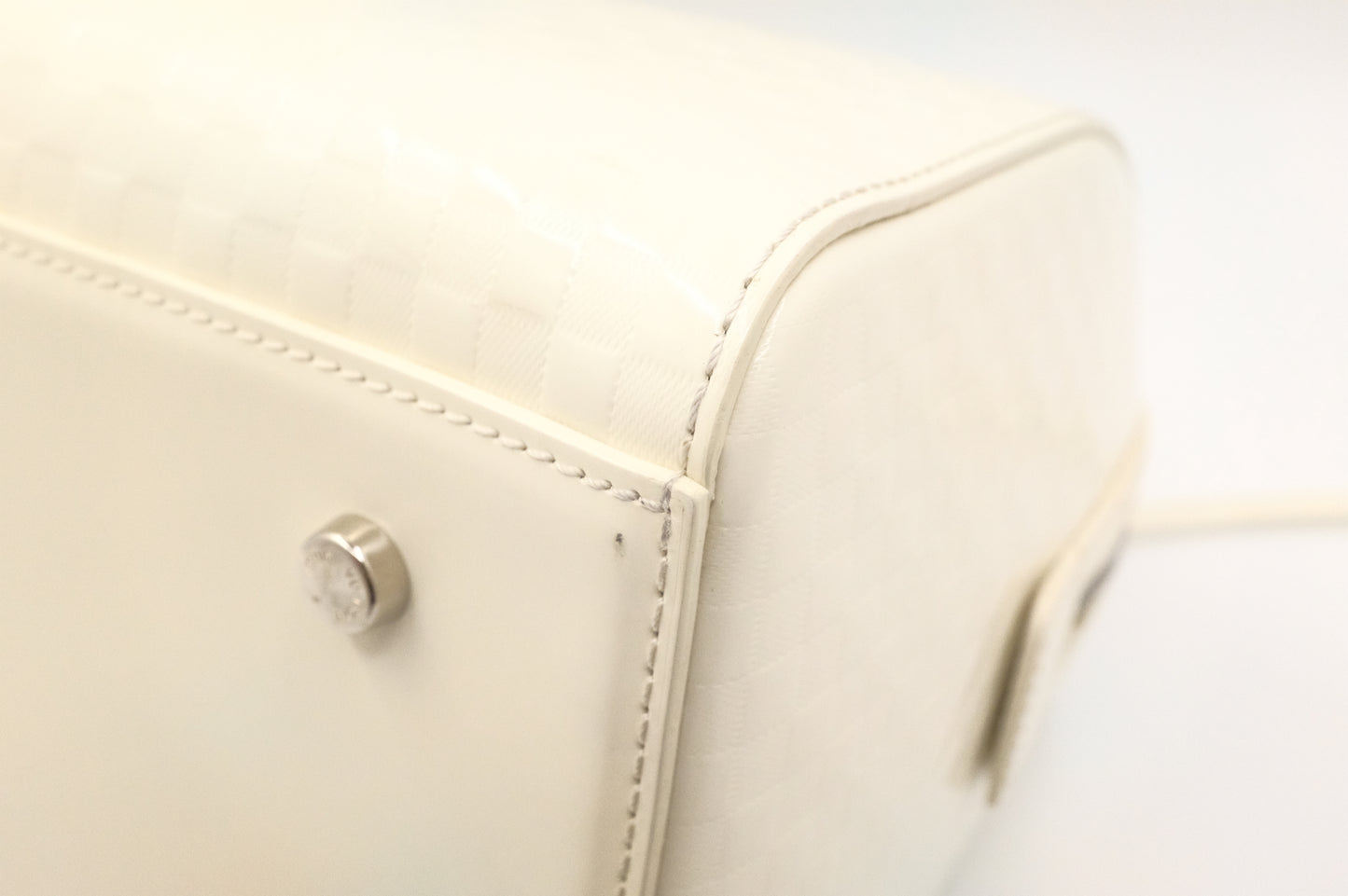 Louis Vuitton Speedy Cube in White Damier Facette Leather
