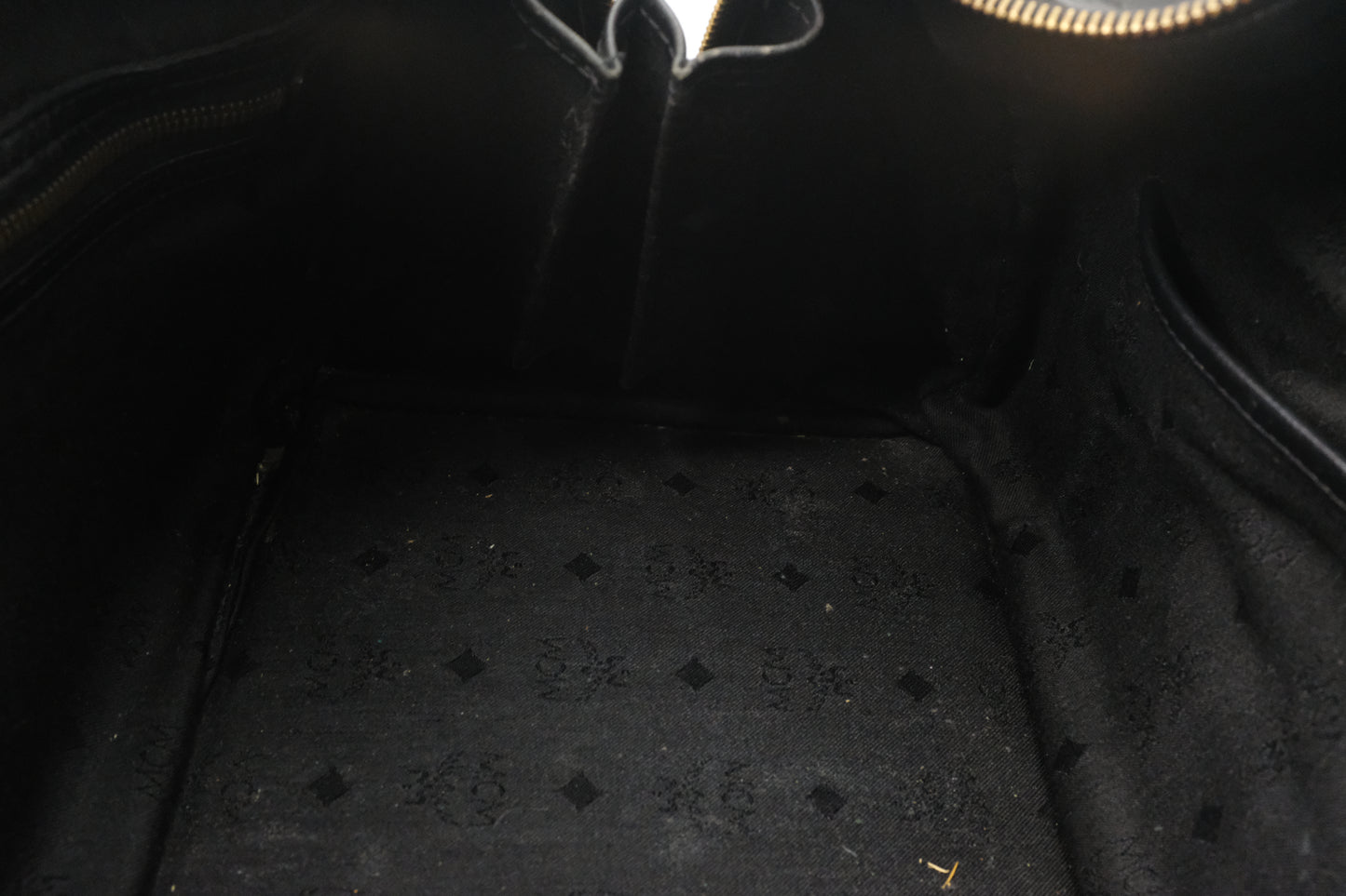 MCM Boston Bag in Black Coated Canvas