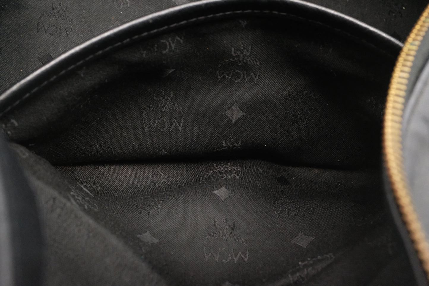 MCM Boston Bag in Black Coated Canvas