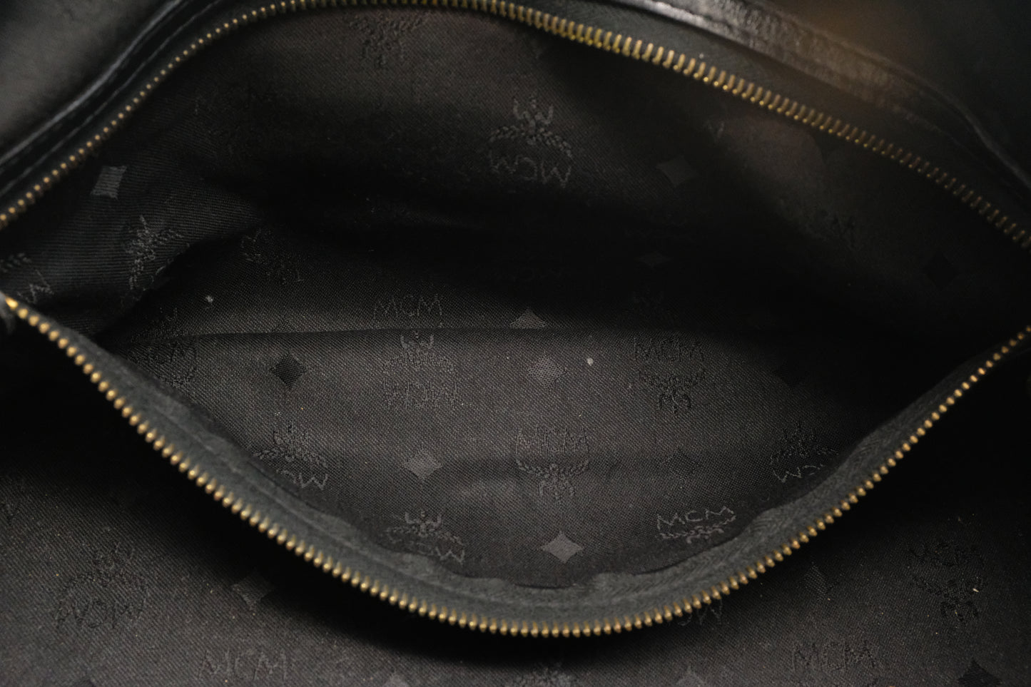 MCM Boston Bag in Black Coated Canvas