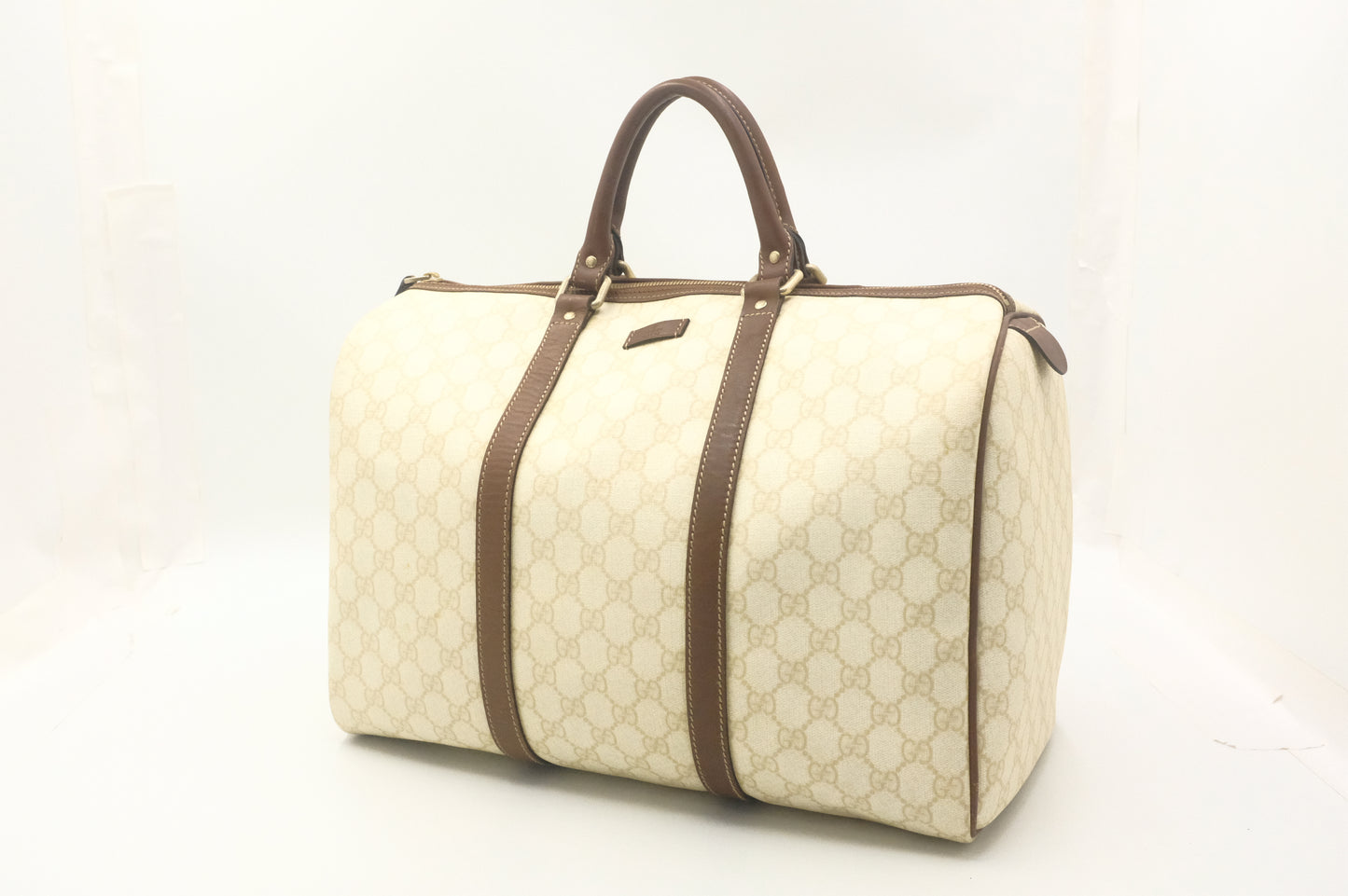 Gucci Boston Bag in Ivory GG Supreme Canvas