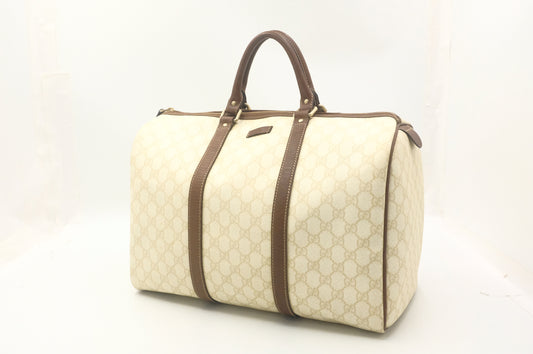 Gucci Boston Bag in Ivory GG Supreme Canvas