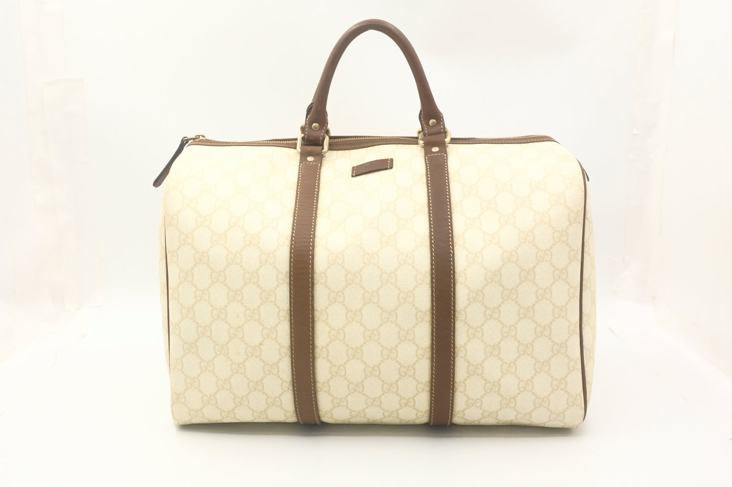 Gucci Boston Bag in Ivory GG Supreme Canvas