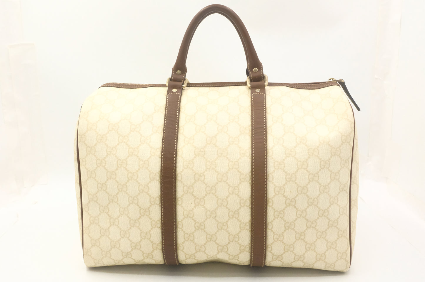 Gucci Boston Bag in Ivory GG Supreme Canvas