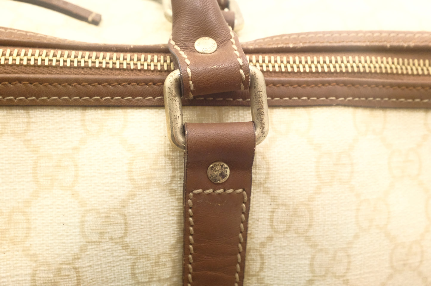 Gucci Boston Bag in Ivory GG Supreme Canvas