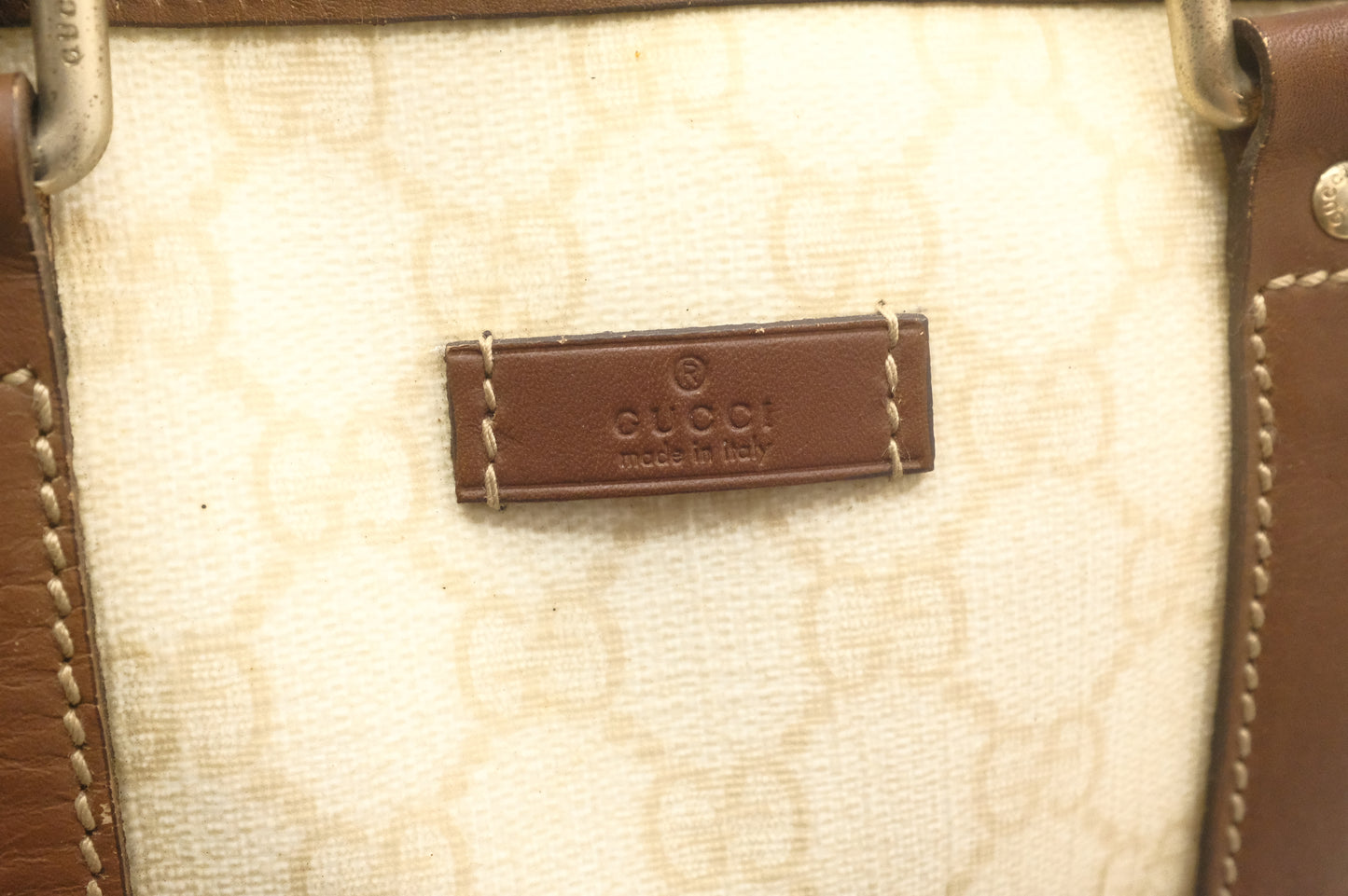 Gucci Boston Bag in Ivory GG Supreme Canvas