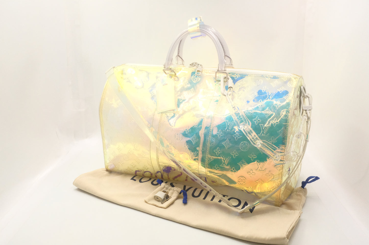Louis Vuitton Keepall 50 Bandouliere in Prism PVC Monogram Canvas