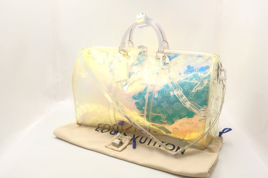 Louis Vuitton Keepall 50 Bandouliere in Prism PVC Monogram Canvas