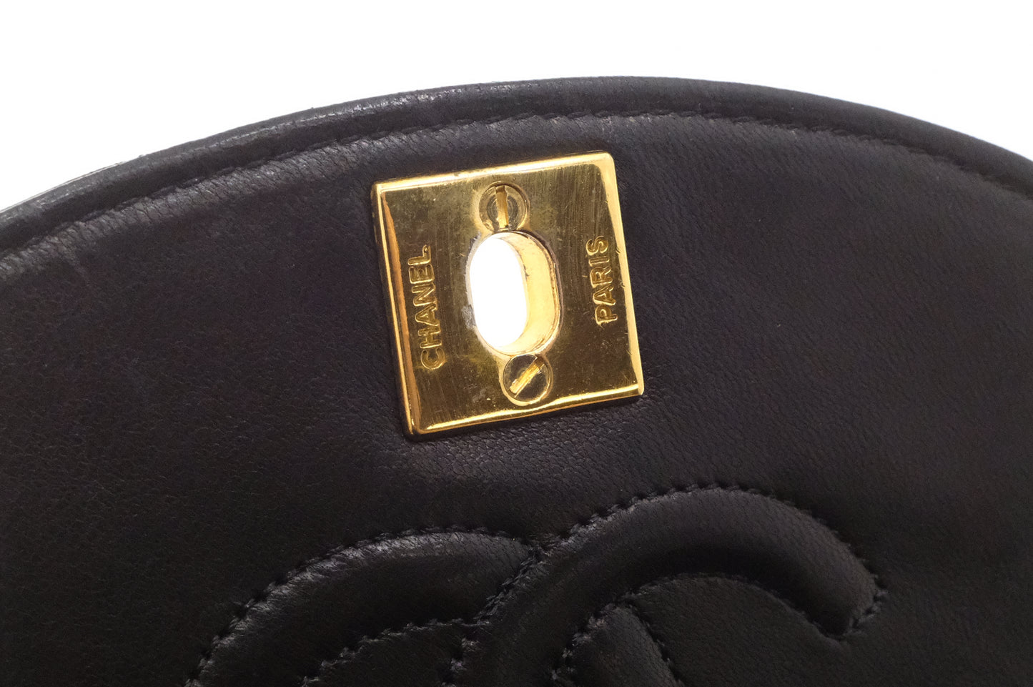 Chanel Small Round Flap in Black Matelassé Leather