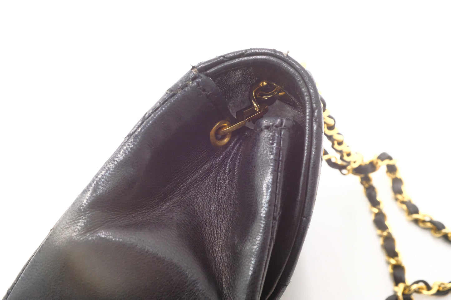 Chanel Small Round Flap in Black Matelassé Leather