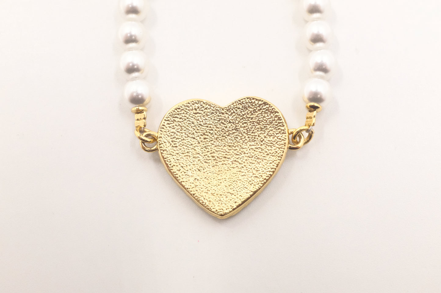 Chanel CC Heart Denim & Pearls Bracelet