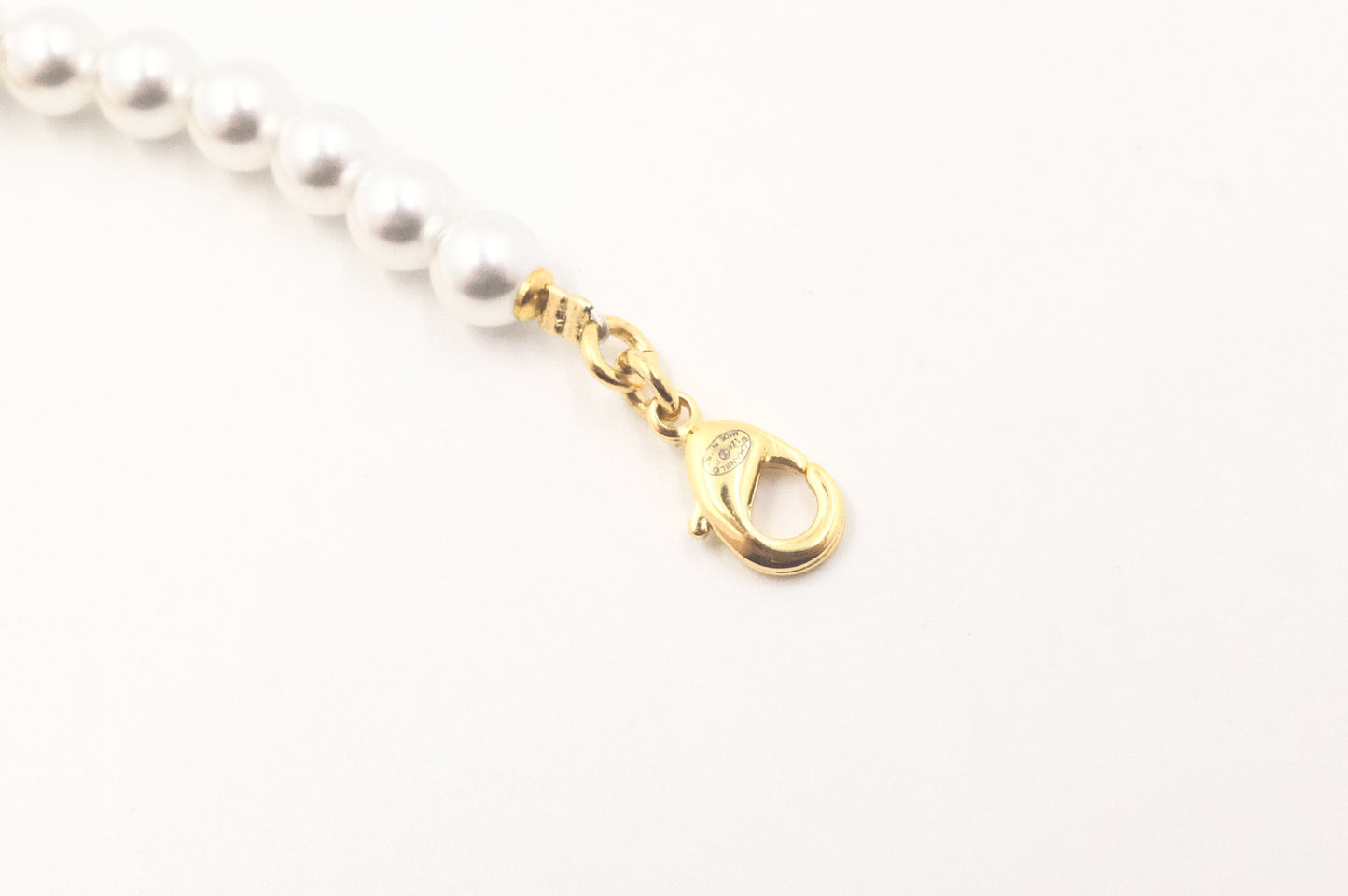 Chanel CC Heart Denim & Pearls Bracelet