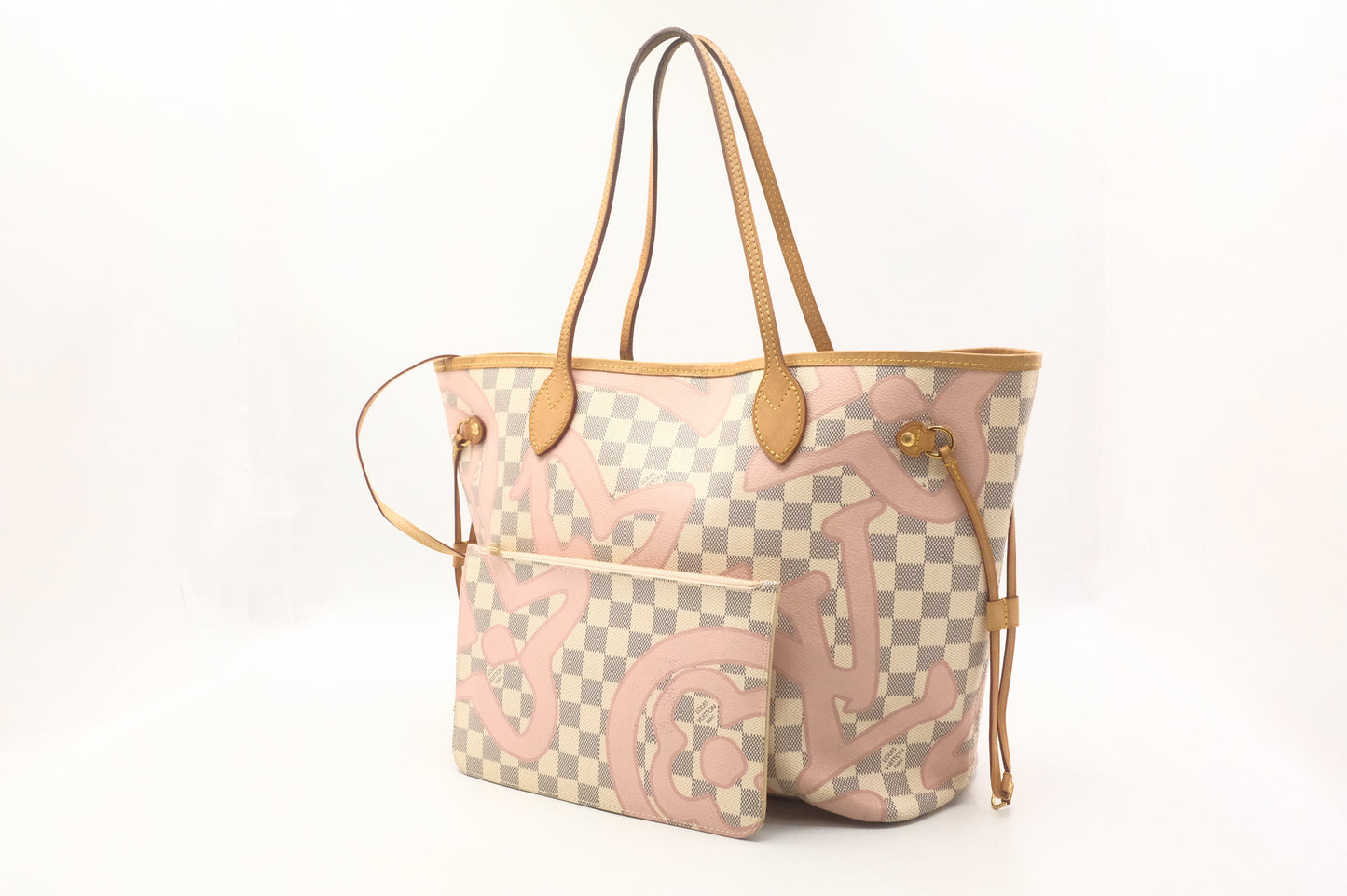 Louis Vuitton Tahitienne Neverfull MM in Damier Azur with Rose Ballerine Canvas