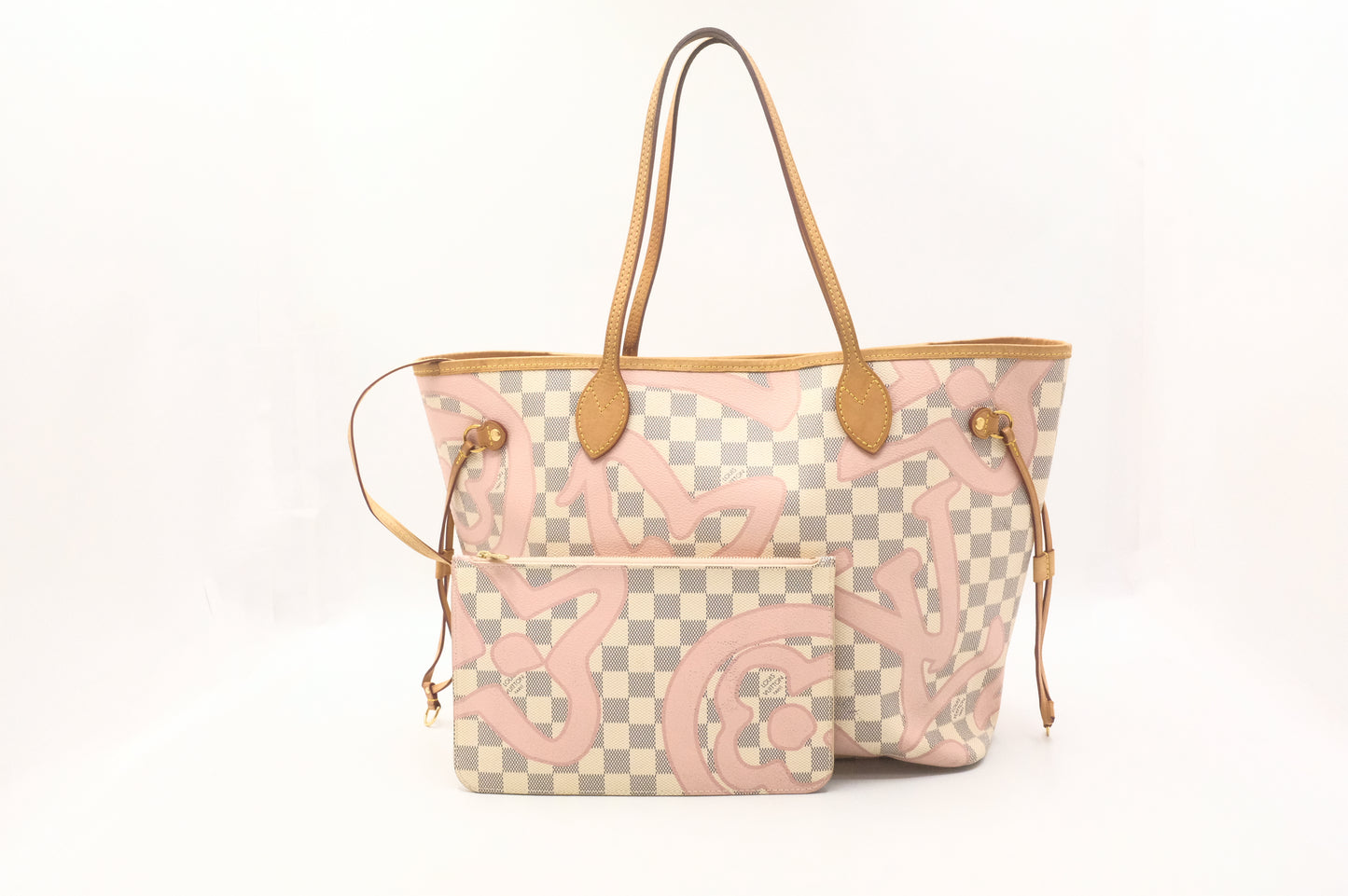 Louis Vuitton Tahitienne Neverfull MM in Damier Azur with Rose Ballerine Canvas