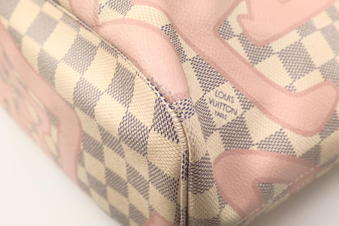 Louis Vuitton Tahitienne Neverfull MM in Damier Azur with Rose Ballerine Canvas