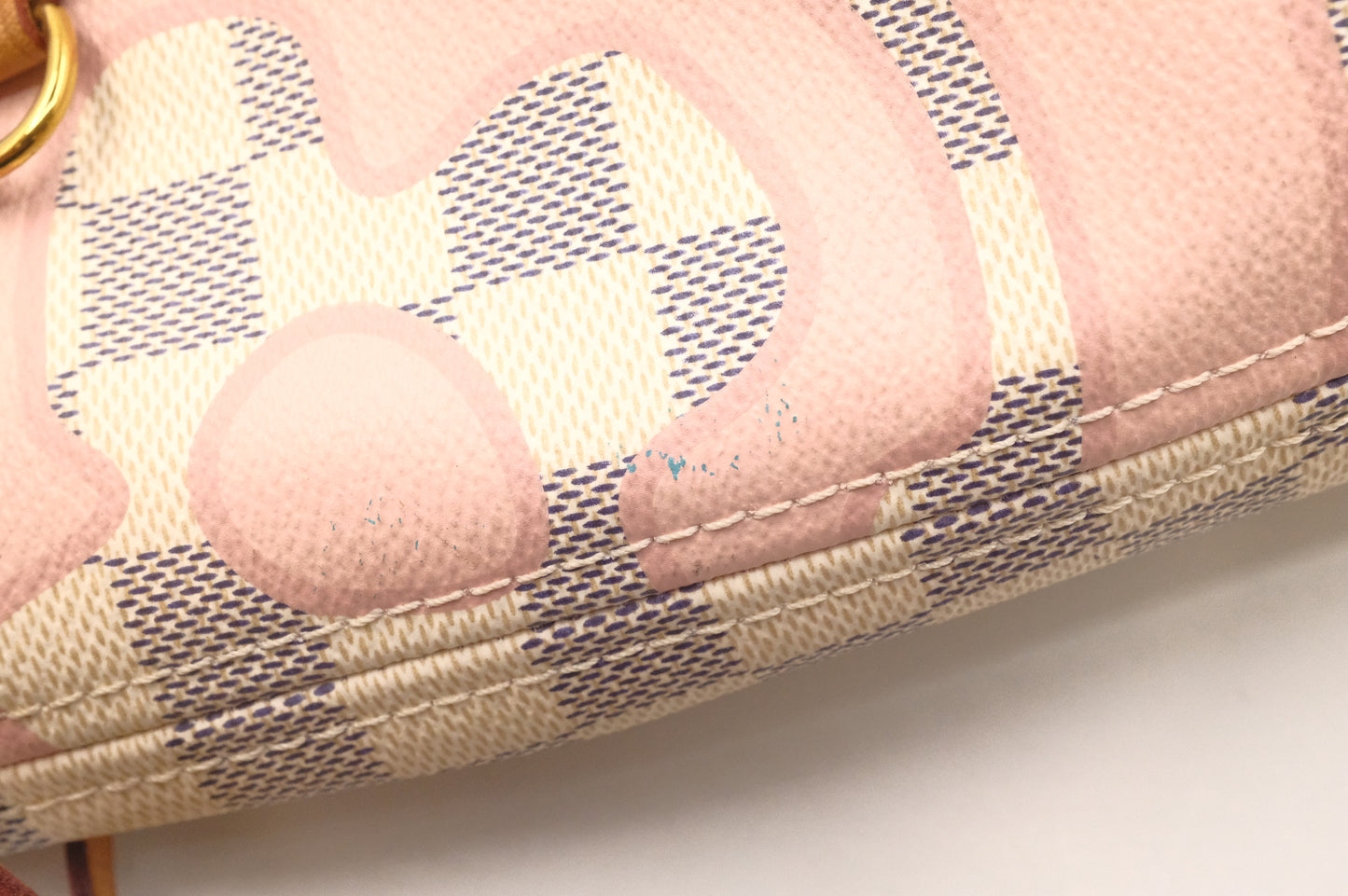 Louis Vuitton Tahitienne Neverfull MM in Damier Azur with Rose Ballerine Canvas