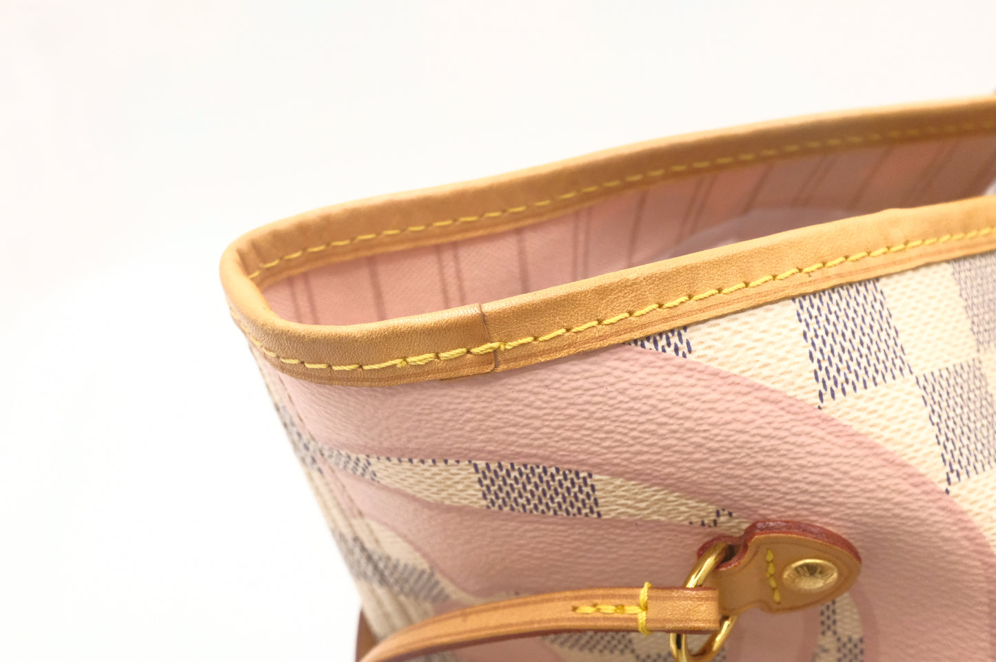Louis Vuitton Tahitienne Neverfull MM in Damier Azur with Rose Ballerine Canvas