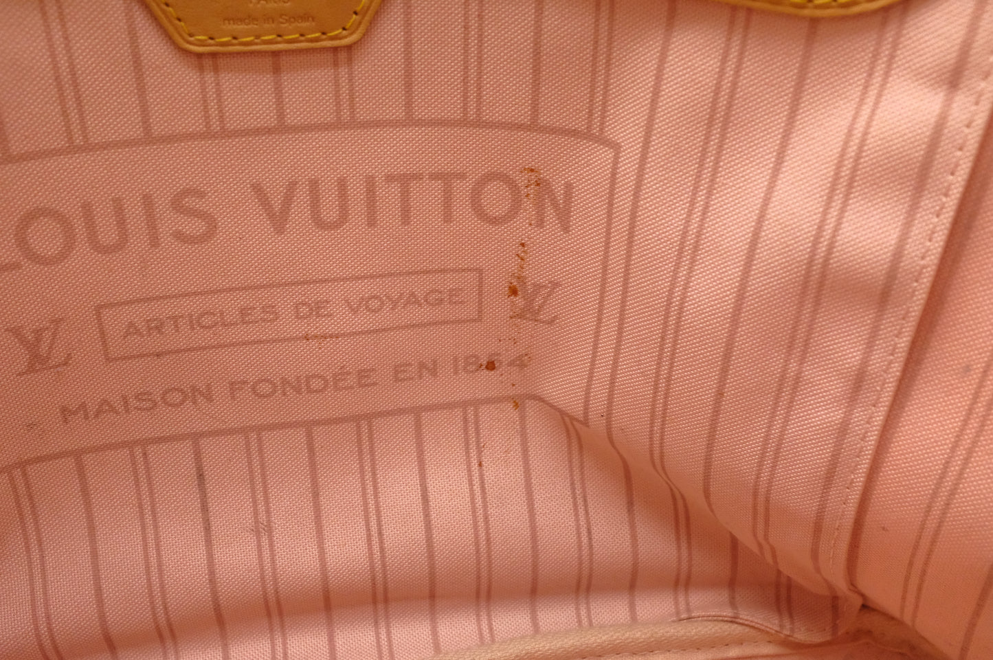 Louis Vuitton Tahitienne Neverfull MM in Damier Azur with Rose Ballerine Canvas