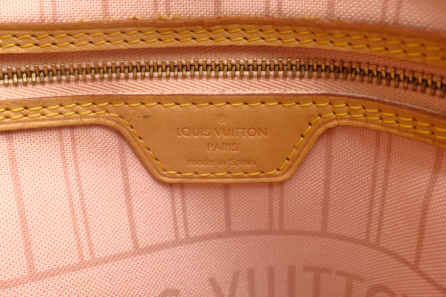Louis Vuitton Tahitienne Neverfull MM in Damier Azur with Rose Ballerine Canvas