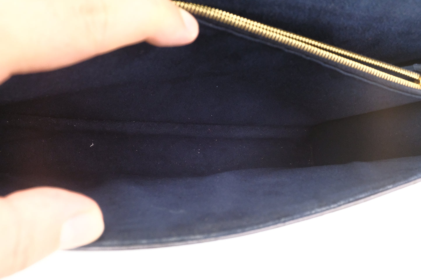 Louis Vuitton Victoire in Monogram Canvas & Blue Leather