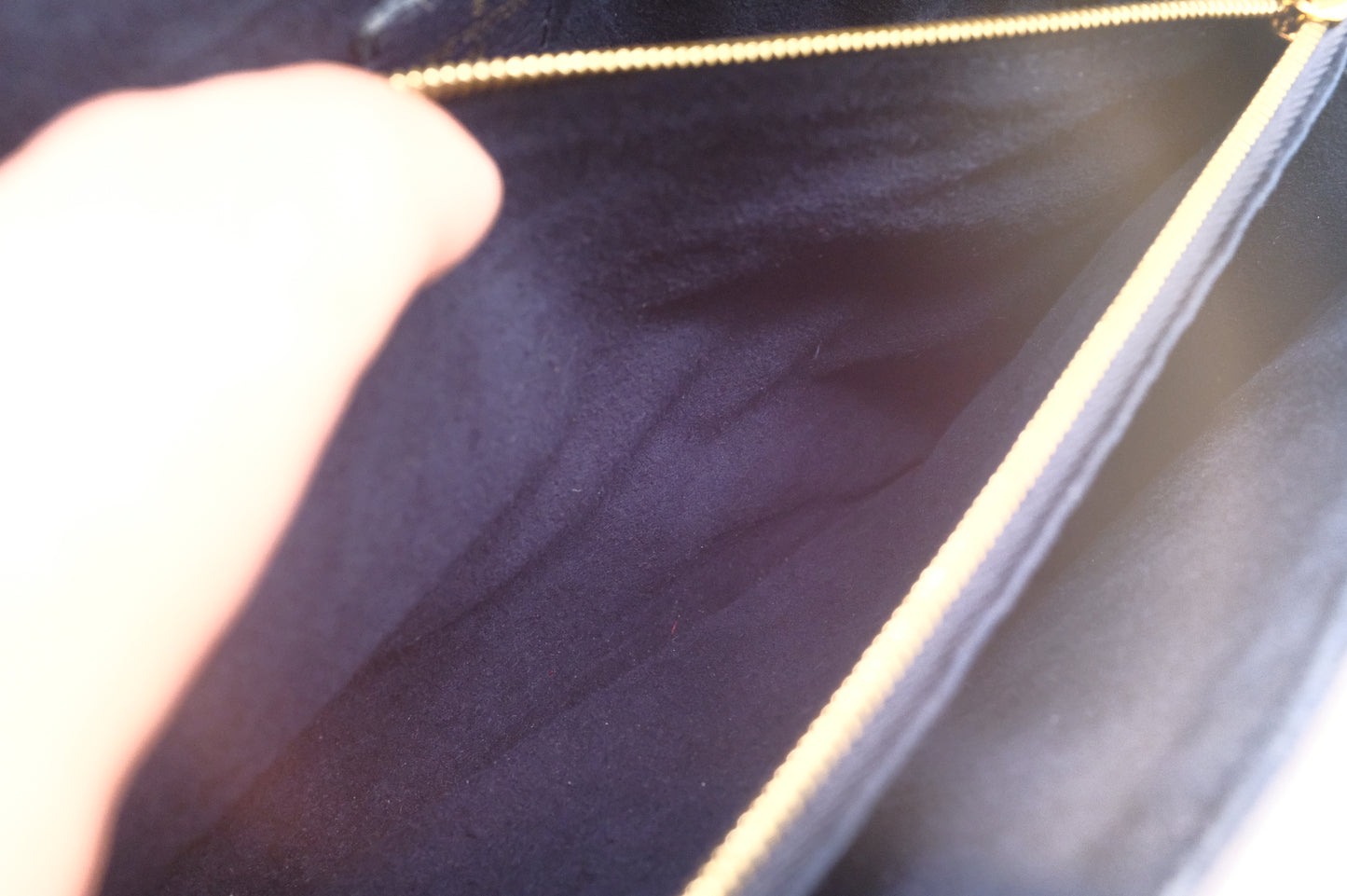 Louis Vuitton Victoire in Monogram Canvas & Blue Leather