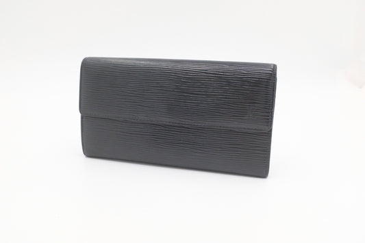 Louis Vuitton Sarah Wallet in Black Epi Leather
