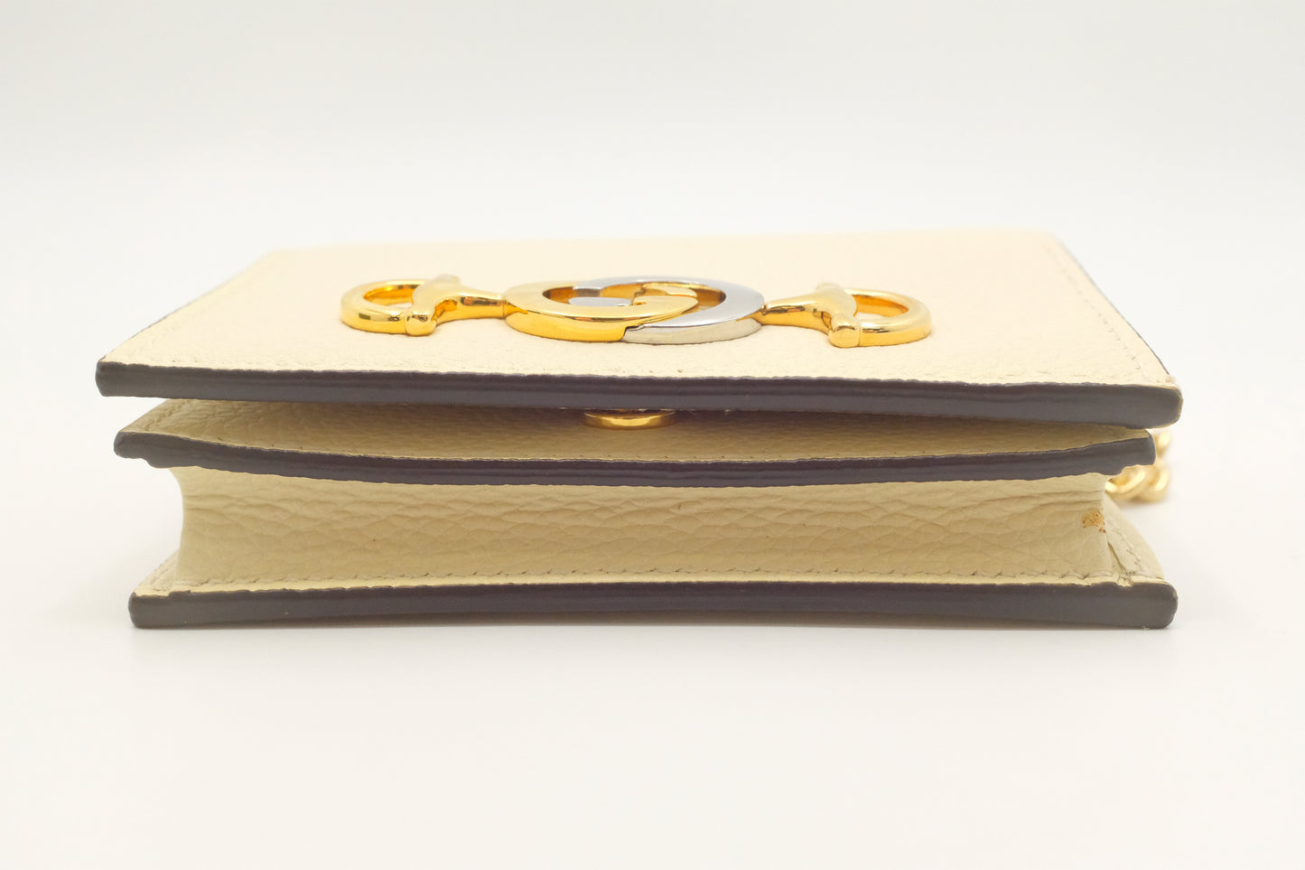 Gucci Zumi Chain Wallet in Cream Leather
