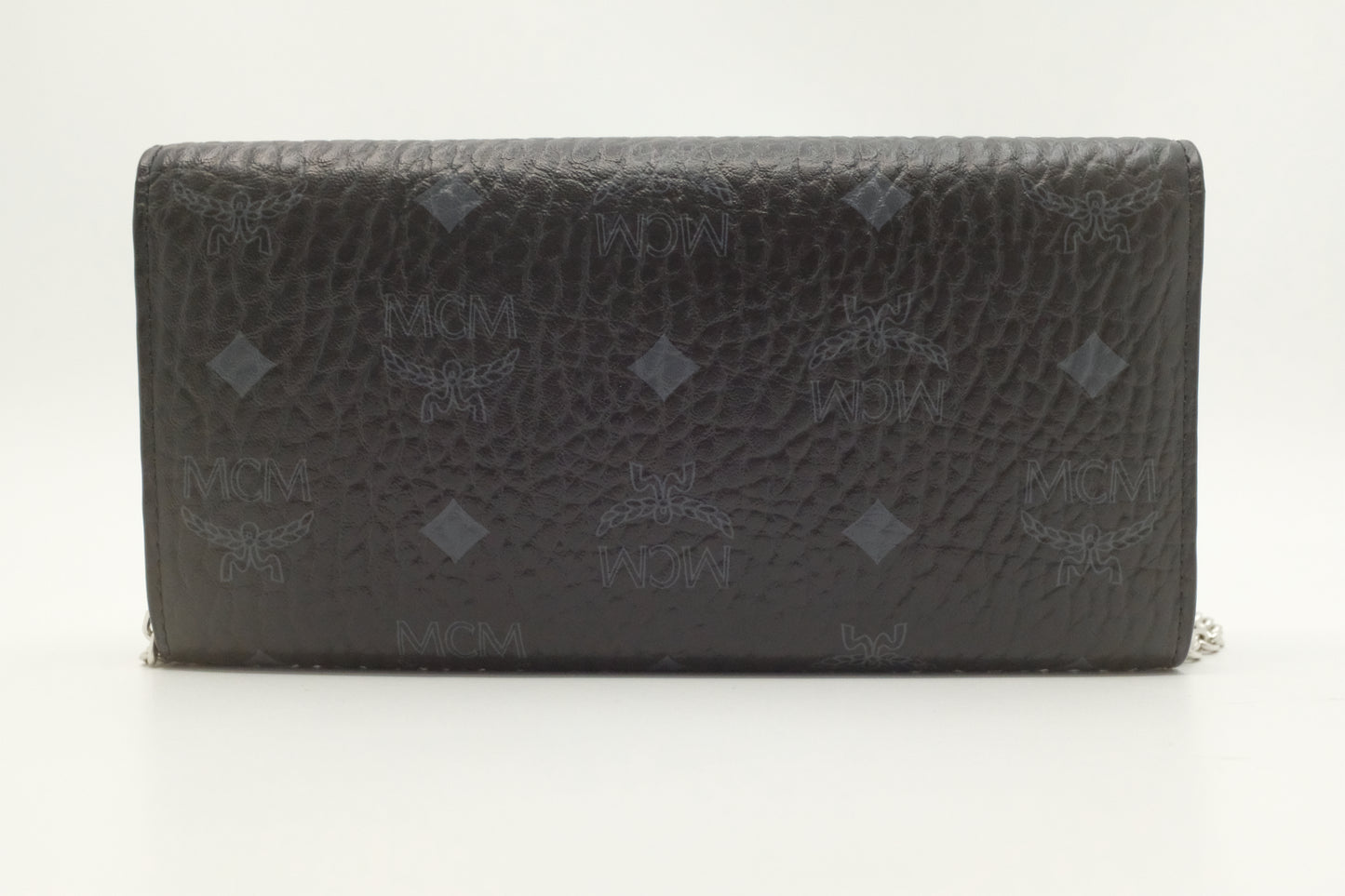 MCM Wallet on Chain in Black Visetos Canvas