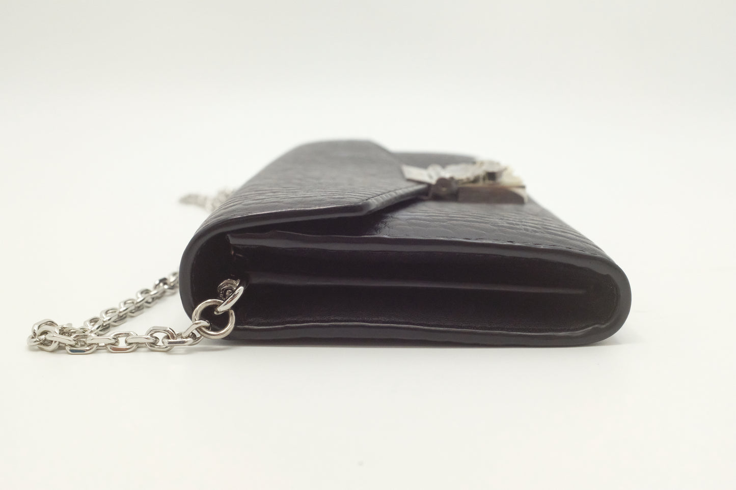 MCM Wallet on Chain in Black Visetos Canvas
