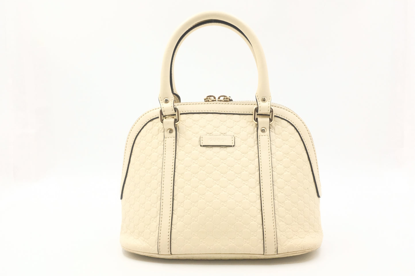 Gucci Mini Dome Shoulder Bag in White Micro Guccissima Leather