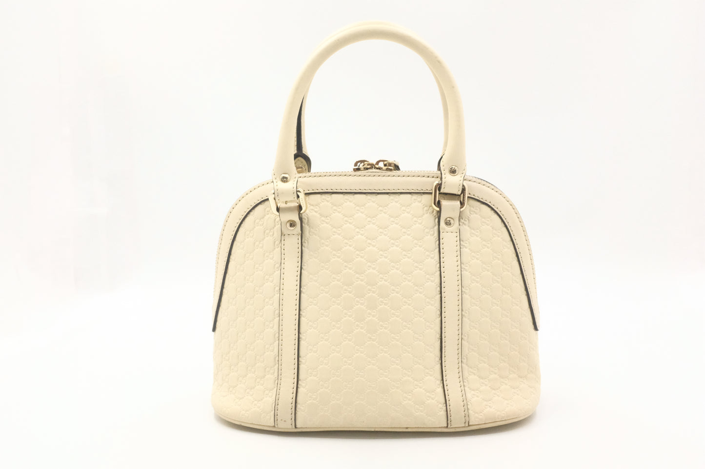 Gucci Mini Dome Shoulder Bag in White Micro Guccissima Leather