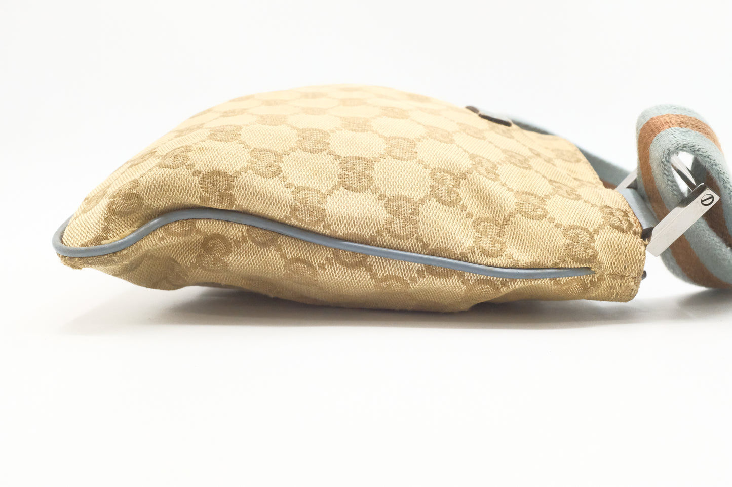 Gucci Crossbody in GG Canvas and Blue Leather