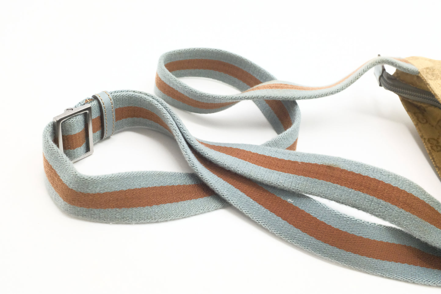 Gucci Crossbody in GG Canvas and Blue Leather