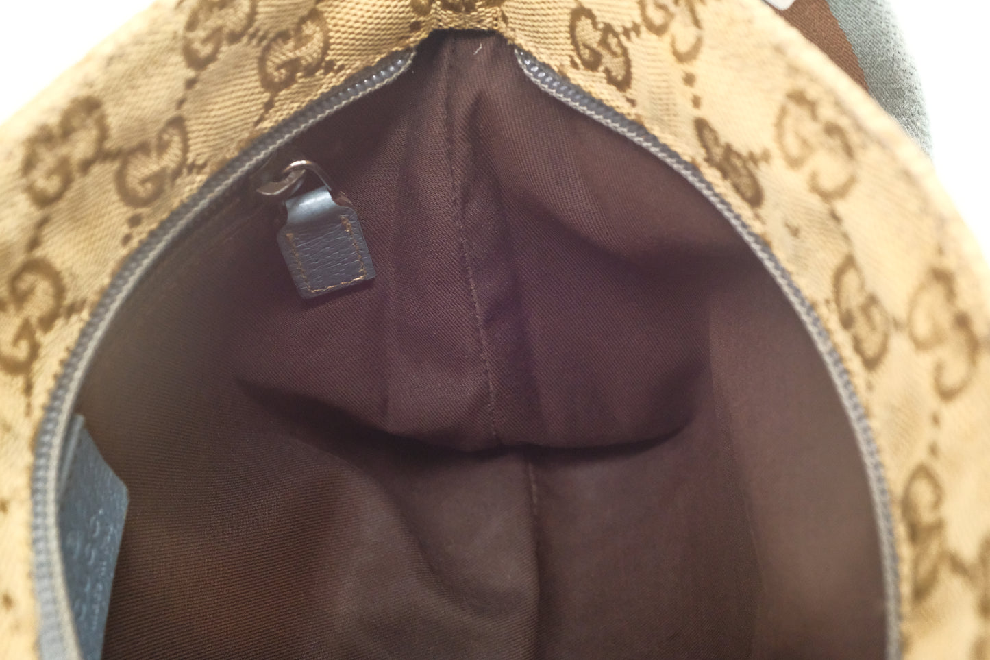 Gucci Crossbody in GG Canvas and Blue Leather