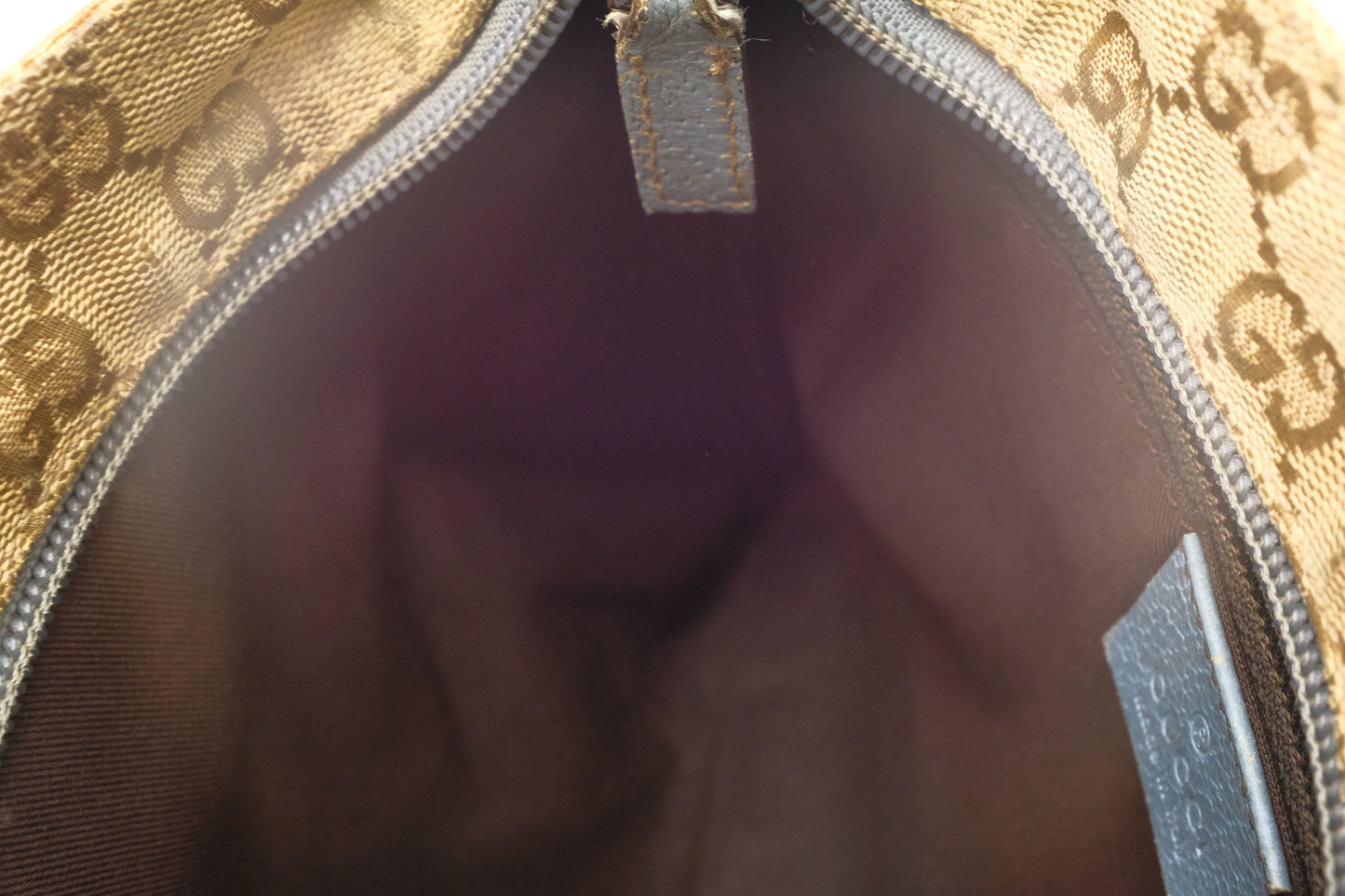 Gucci Crossbody in GG Canvas and Blue Leather