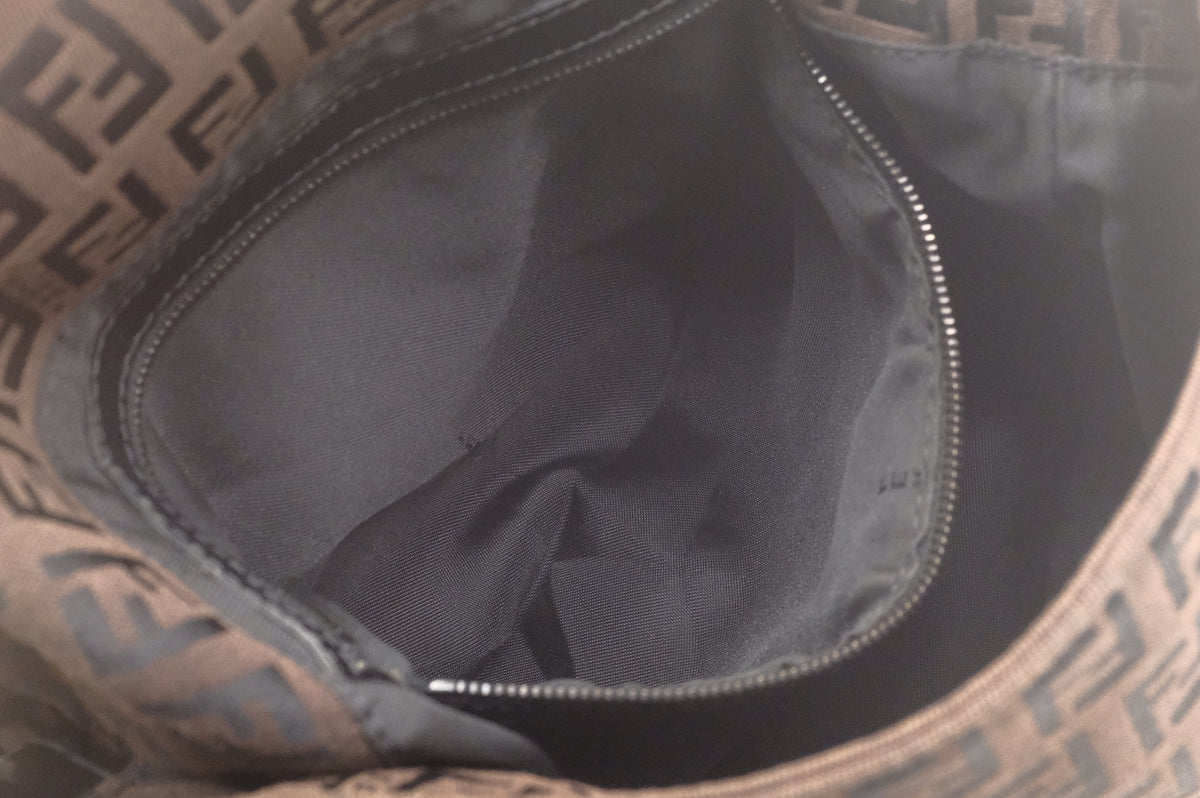 Fendi Mamma Baguette in Dark Brown Zucchino Canvas