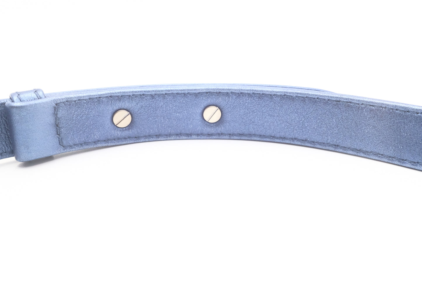 Chanel Small Boy in Metallic Blue Perforated Leather