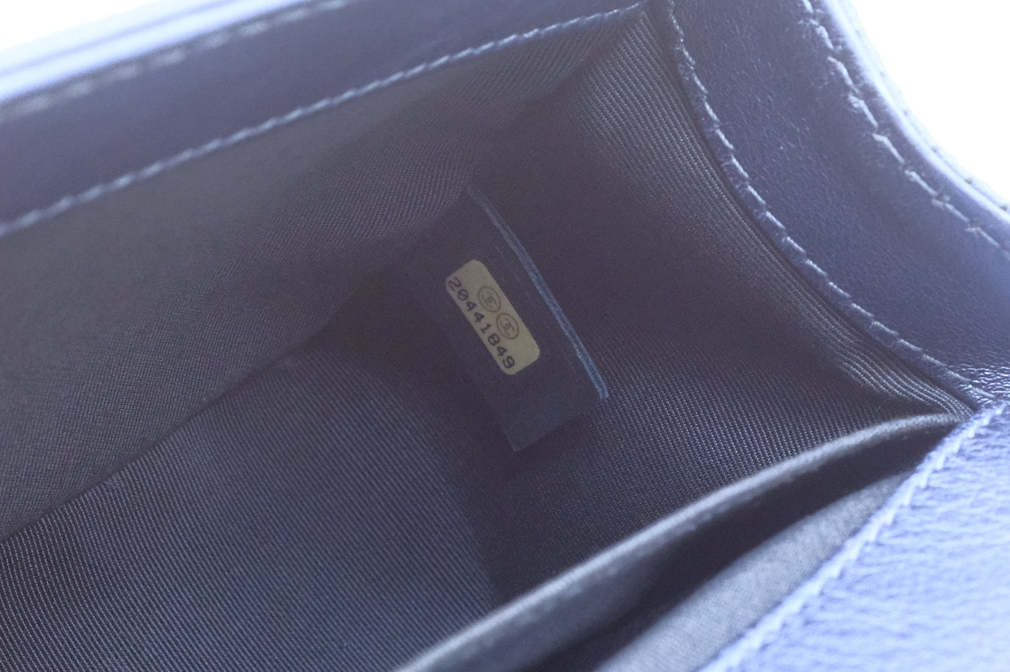 Chanel Small Boy in Metallic Blue Perforated Leather