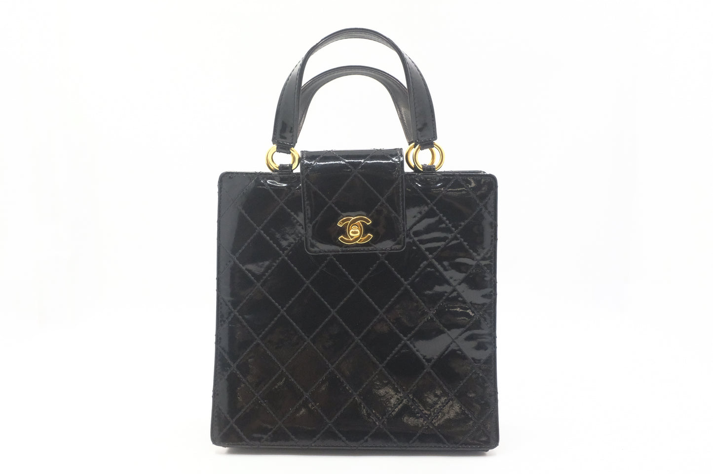 Chanel Handbag in Black Matelasse Patent Leather