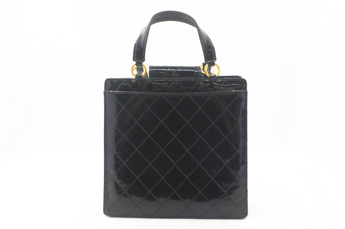 Chanel Handbag in Black Matelasse Patent Leather