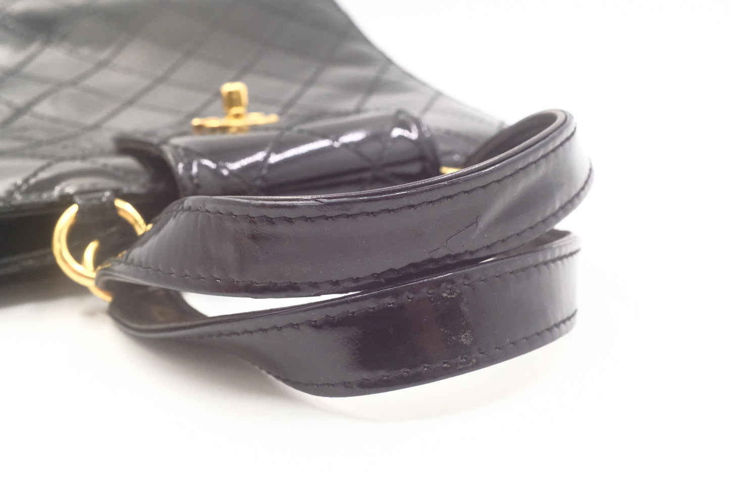 Chanel Handbag in Black Matelasse Patent Leather