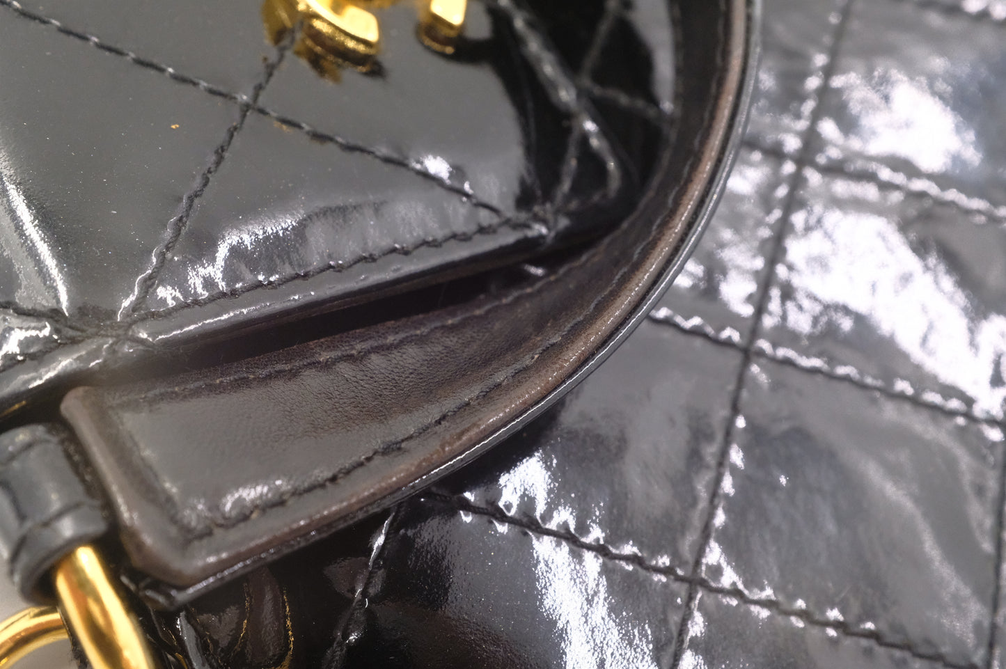 Chanel Handbag in Black Matelasse Patent Leather