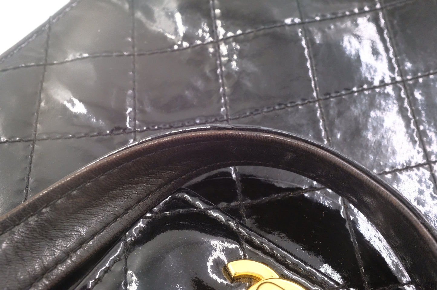 Chanel Handbag in Black Matelasse Patent Leather